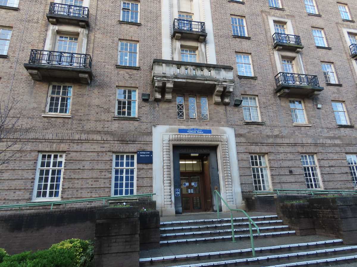 The old Queen Elizabeth Hospital in Birmingham - Nuffield House - 10th December 2023